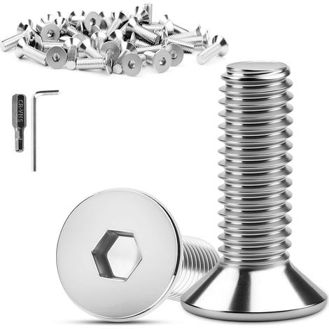 20 Pièces Tête Fraisée M8 x 25 mm Vis Inox DIN 7991 / ISO 10642 Vis Fraisée à 6 Pans Creux Clé Allen Acier Inoxydable 304 (1/5)