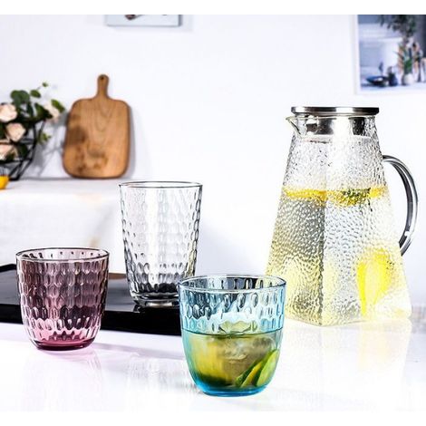 Set Verre Bleu - 6 Pièces - Service À Boire Ou À Apéritif - Pour Maison Et Restauration - Lot De 6