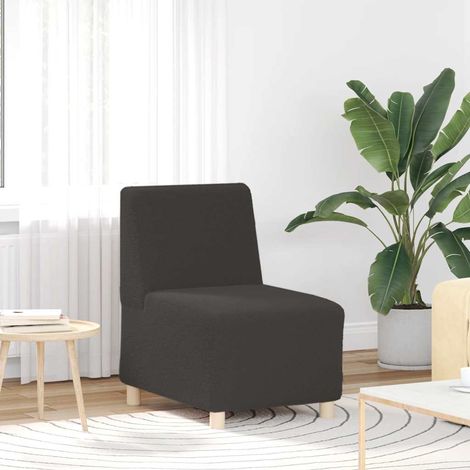 Modulares Sofa ohne Armlehnen Dunkelgrau 55 cm Gelockter Wollstoff