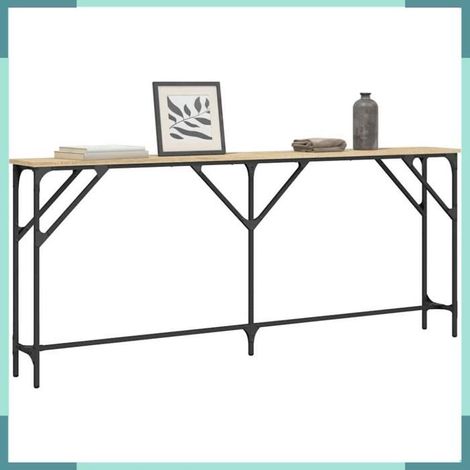 837768 Table console chêne sonoma 180x23x75 cm bois d'ingénierie (1/5)