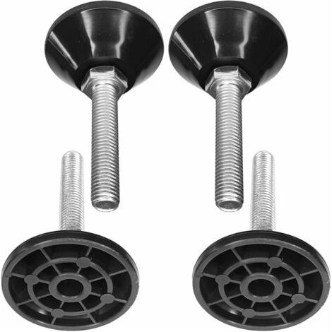Lot de 4 vérins réglables M12 40mm Charge max 650kg Acier zingué et plastique Pour stabilisation de meubles