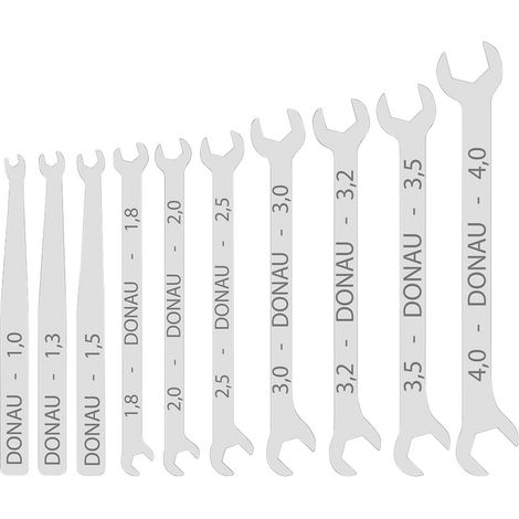 Donau Elektronik 980-SET Micro-Maulschlüssel-Set 10-tlg. 1-4 mm Micro-Maulschlüssel 10teilig Schlüss