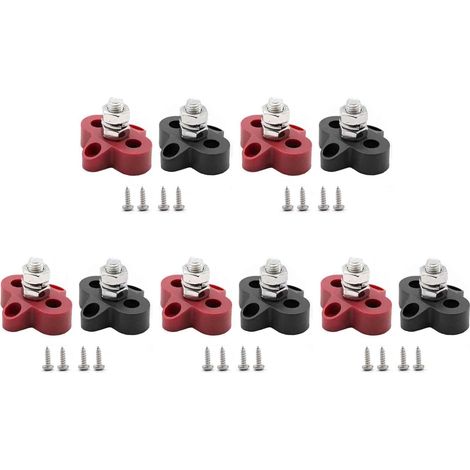 10 Pièces 5/16 Pouces DC 48V Bornier D'Alimentation de Barre Omnibus M8 Goujon de Distribution D'Alimentation Positif Négatif pour Bateau de RV (1/5)