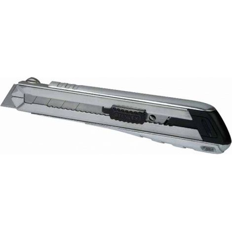 Stanley – Cutter 10820 Fatmax XL métal 25 mm – Lame à 7 segments pour coupe nette – Système de rétraction à blocage automatique