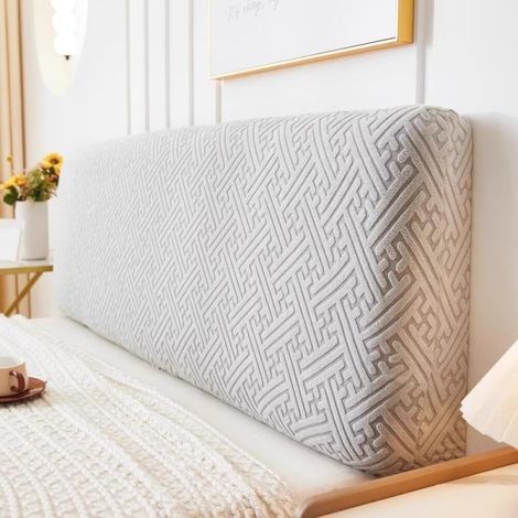CCYKXA Housse et protection pour tête de lit - Respirante, lavable en machine et infroissable - Décoration parfaite pour tête de lit de 220 cm - Gris clair