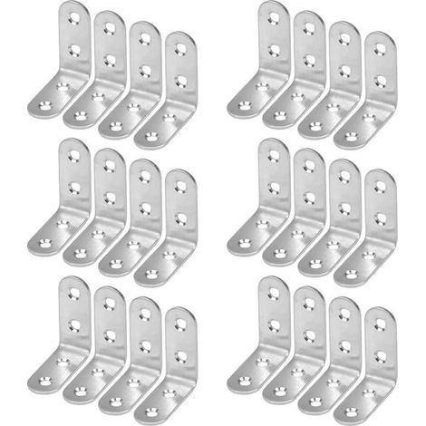 Stainless Steel Mounting Brackets 40 x 40 mm, 90 Degree Angle Bracket, L-Shaped Corner Square, Metal Bracket, 90 Degree Right Angle Bracket, Angle Bracket (1/4)