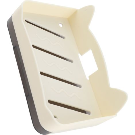 Jabonera cuadrada de pared sin orificios de drenaje, para baño, color negro.