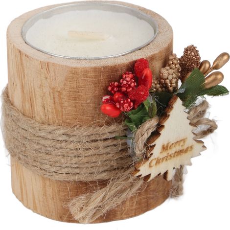 10 robuste Kerzenhalter aus Holz – dekorative Kerzenhalter für eine fröhliche Atmosphäre im Wohnzimmer, Schlafzimmer oder Café. (1/5)