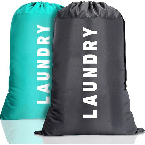 Sac Linge Sale Voyage Pliable 2 Pièces 91x61cm - 2 pièces, gris, 91x61cm - sac voyage organisateur lingerie sport - linge sale s (1/5)