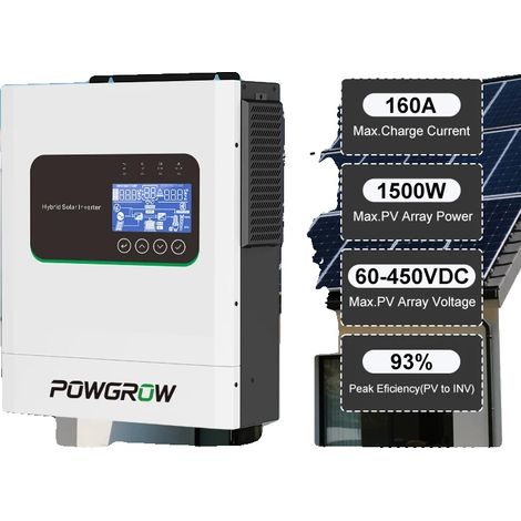 Inversor solar híbrido, doble entrada MPPT, monitorización WiFi, SMS-5KW-W-PO, 220V, 24V (1/2)