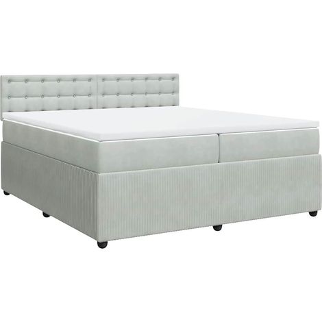 Maison Exclusive - Cama box spring con colchón terciopelo gris cl (1/5)