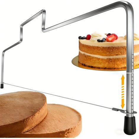 Cake Cutter - Adjustable Wire Cake Base Cutter - Stainless Steel - For Even Layered Cakes - 1 Piece (1/5)
