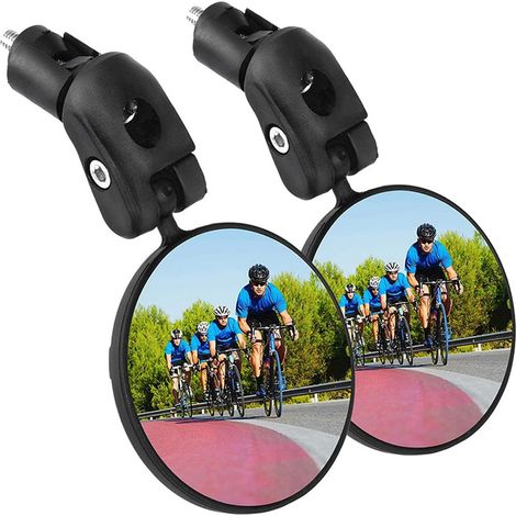 Lot de 2 rétroviseurs de sécurité pour vélo - Rétroviseur convexe en acrylique avec réglage à 360° -Rétroviseur anti-rayures pour vélos de ville (1/5)