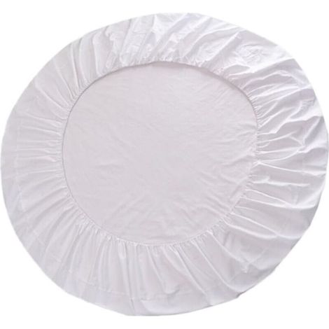 Drap housse rond en coton, Drap housse rond - blanc (1/3)