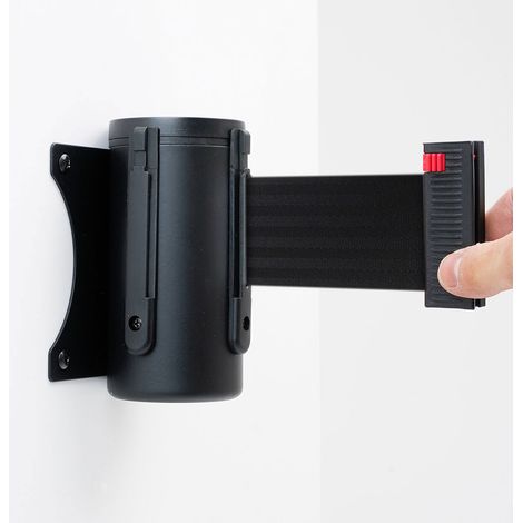 Tendinastro da Parete 3 m con Clip di Chiusura Nastro Nero (1/5)