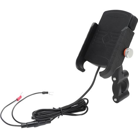 Support Gps Moto 2-en-1 Chargeur Sans Fil 15W QC3.0 USB Rapide Fixation Téléphone Guidon 12-24V (1/5)