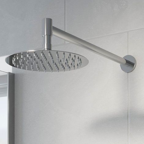 Thermostatic Concealed Round Shower Wall Mounted Drencher Shower Head Chrome (1/5)