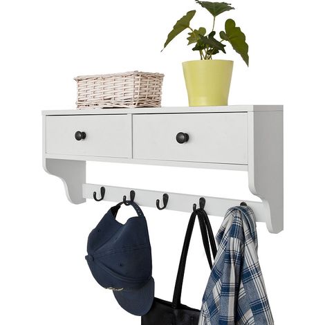 SoBuy Wall Display Storage Unit with Drawers & HooksFRG178-W