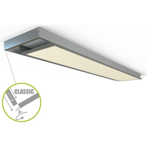 LED Panel Aufbaurahmen Classic 120x30cm silber Aufputz Montagerahmen