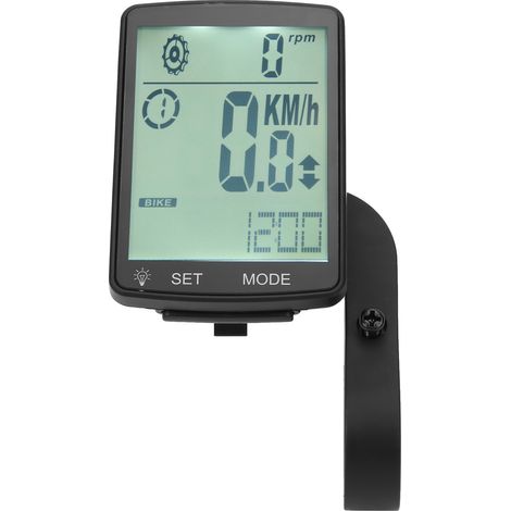 Compteur de vélo multifonction lumineux avec écran LED 2,8 pouces, chronomètre et compteur de vitesse (blanc) (1/5)