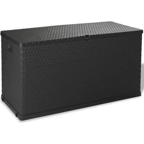 Caja de almacenaje para jardín 120 x 56 x 63 cm pp ratán antracita 020013134 (1/4)