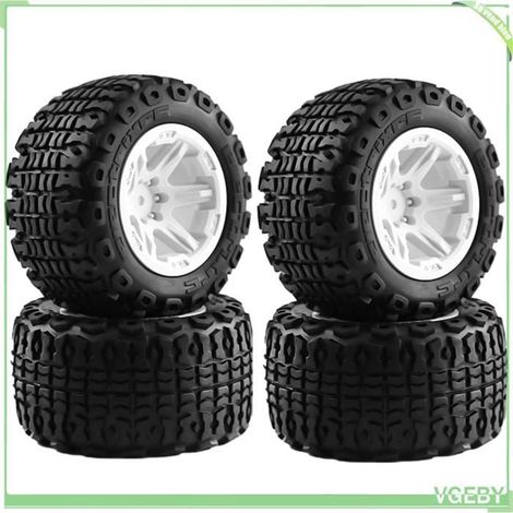 Pneus RC - FAFEICY - 105x63 mm - Caoutchouc antidérapant - Pour Kyosho HSP/TRAX/E-REVO 1/16-1/12-1/14 - Lot 4 Noir (1/5)