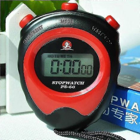 Chronomètre à mémoire 2 canaux pour la course à pied, le fitness et les multisports, rouge Jiu-jitsu (1/3)