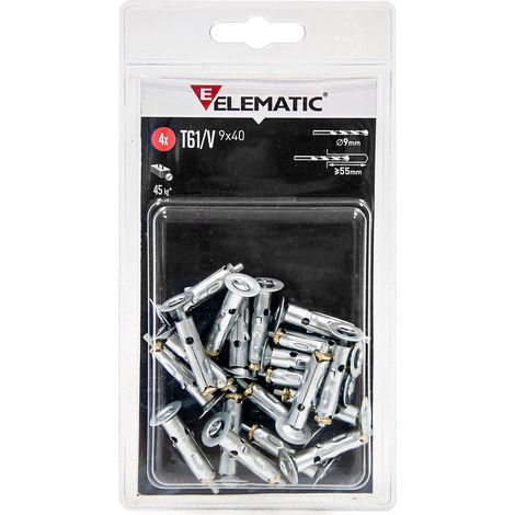 4 pz tasselli T61/OA9 fischer Elematic tassello + gancio 9x40 mm (1/2)