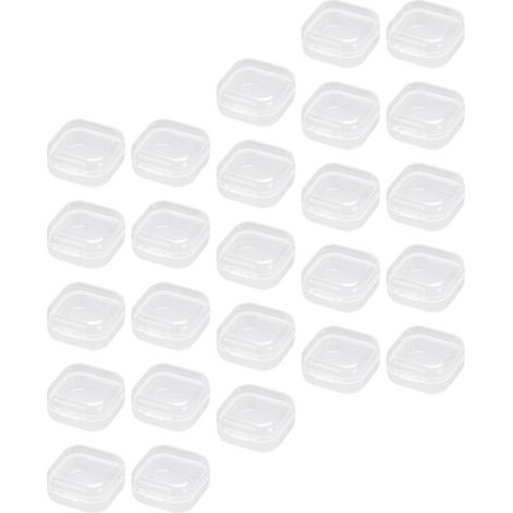 Boîte de rangement pour bijoux en plastique transparent, étui à perles compatible avec le rangement, 25 pièces (1/5)