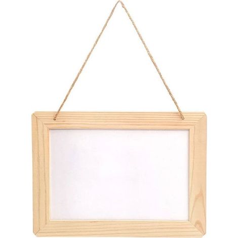 Ardoise - Effaçable - A suspendre - A décorer - Cadre bois - 25x18,5x1cm