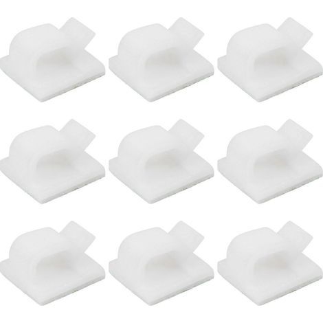 Lot de 50 attaches de câbles extérieures avec ruban adhésif, crochets auto-adhésifs et supports de câbles-1.4X1cm-White (1/4)