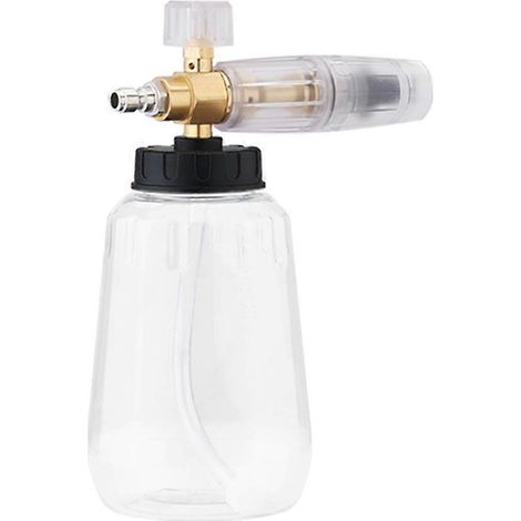 Réservoir de mousse haute pression pour nettoyeur de voiture, capacité 1 L, buse réglable à connexion rapide 1/4", pour voiture, bateau, etc. (1/5)