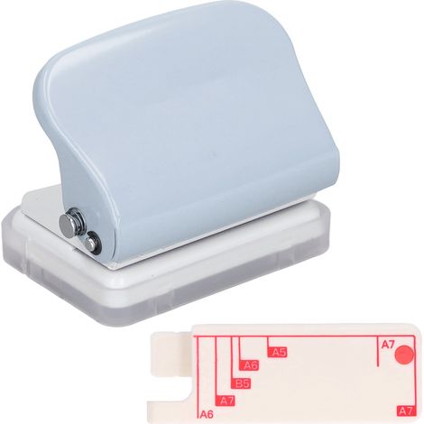 Hole Punch Ruler Design Quick Positioning 3 Holes Metal Paint Body Loose Leaf Puncher for DocumentationGrey (1/5)