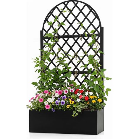 COSTWAY Orto Rialzato con Traliccio e Fori di Drenaggio 90 x 40 x 180,5 cm (1/5)
