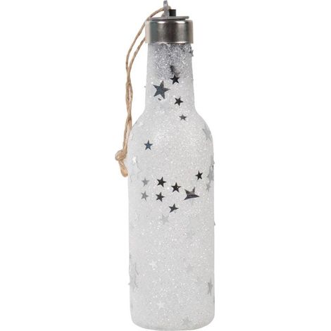 Botella decorativa con luces LED para colocar de pie o colgar. (1/3)