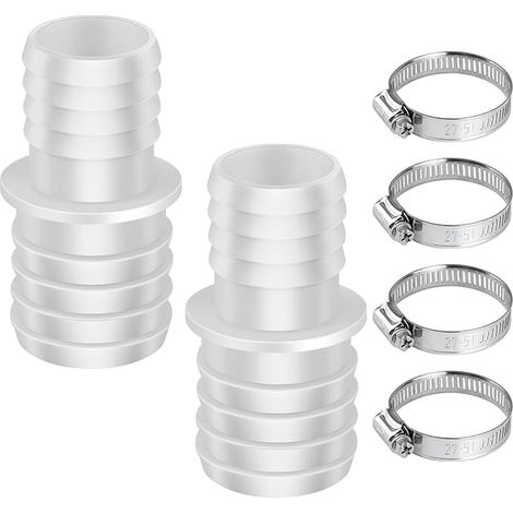 Conector de manguera para estanque de 32mm a 38mm (1 1/4 a 1 1/2 pulgadas) Conector de manguera para estanque suministrado con 4 abrazaderas de manguera ajustables (27-51mm) Adaptador para piscina, ja (1/5)