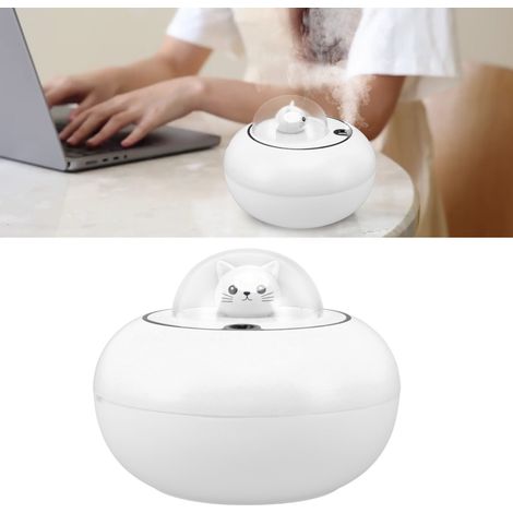 Mini-Luftbefeuchter für Haustiere, niedlich und tragbar, mit USB-Anschluss, für Büro, Schlafzimmer oder andere Arbeitsbereiche. Leiser und tragbarer Wasserzerstäuber, weiß. (1/5)