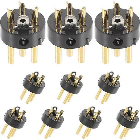 10 connecteurs plaqués or à 3 broches pour microphones, convertisseurs audio KTV, accessoires pour microphones et haut-parleurs. (1/5)