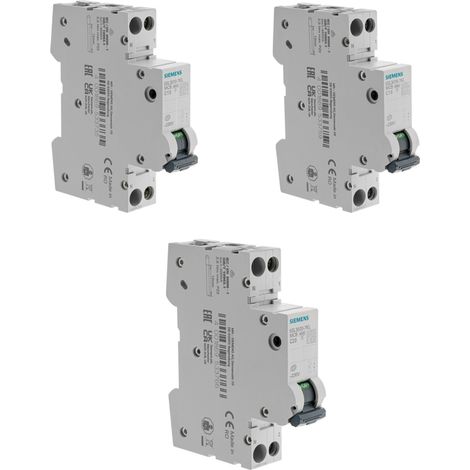 Lot de 8 disjoncteurs modulaires Ph+N – 3×10A, 3×16A, 2×20A – Courbe C – 4,5 kA - SIEMENS (1/5)