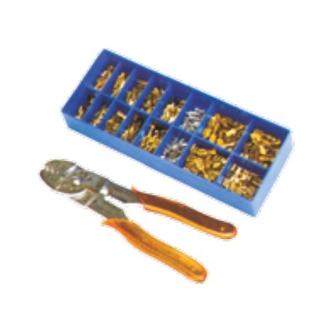 Kit d'assortiment 380 pcs. cosses de câble avec ailettes et pinces à sertir