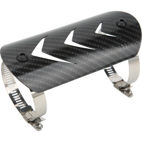 Cache moto protection échappement en acier inoxydable, bouclier thermique universel, style fibre de carbone, couvre-pot silencieux (1/5)