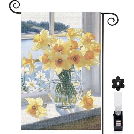 Drapeau de jardin extérieur décoration extérieure toile lavable double face 30 x 45 cm pour porche et cour (1/5)