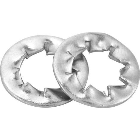 100pcs Acier Inoxydable Dentelé Externe Rondelle De Verrouillage Plat Outil Ensemble M6. (1/5)