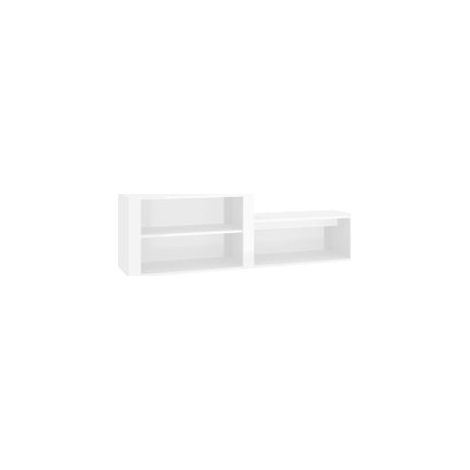 Armoire à chaussure Blanc brillant 150x35x45 Bois ingénierie (1/5)