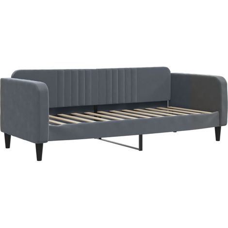 Day Bed without Mattress Dark Grey 90x190 cm Single Velvet vidaXL (1/5)