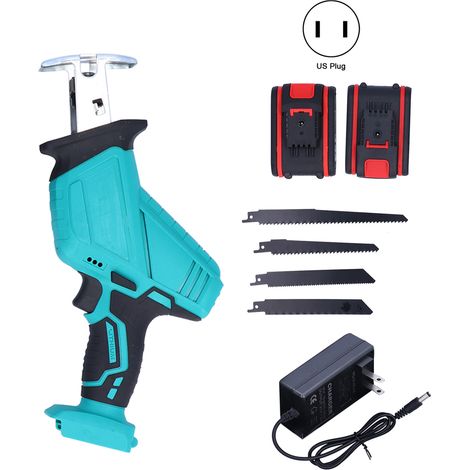 Scie sabre sans fil 6-en-1, outil électrique à main avec batterie lithium, scie réciproque portable, prise US 100-240V (1/5)