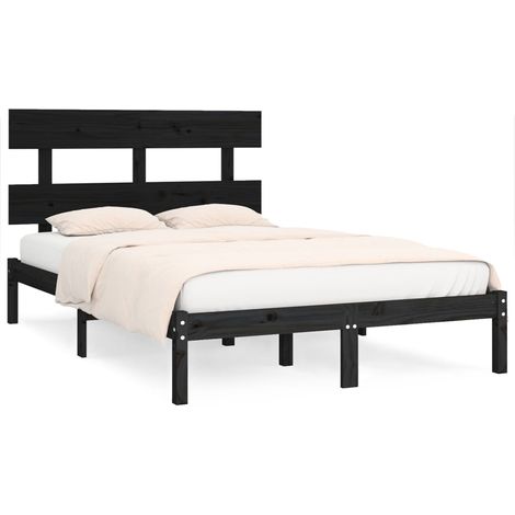 Maison Exclusive - Massivholzbett Schwarz 200x200 cm