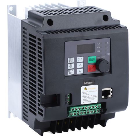 Variateur de fréquence 220V monophasé, sortie triphasée 0-220V, 4KW, convertisseur de vitesse industriel, moteur 4kW, régulateur PWM, alimentation AC 50/60Hz, boîtier compact. (1/5)
