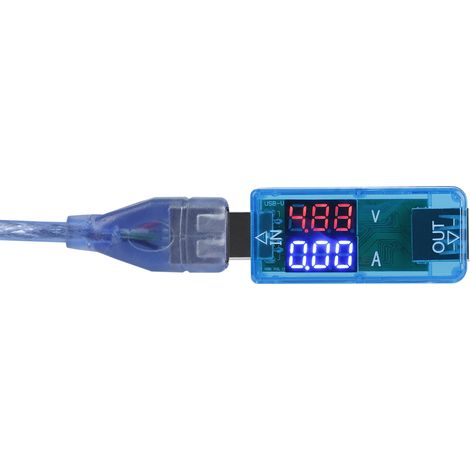 Multimètre USB couleur LCD Voltmètre Ampèremètre Courant Multimètre Chargeur Testeur USB (Bleu) (1/5)