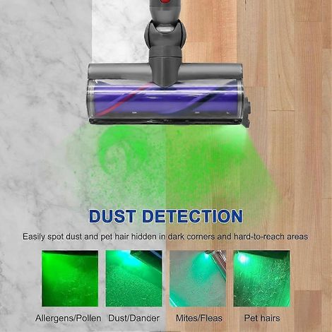 Lot de 4 lampes laser pour aspirateur, détecteur de poils d'animaux (chats, chiens), poussière, LED, pièces détachées universelles pour aspirateur. (1/5)